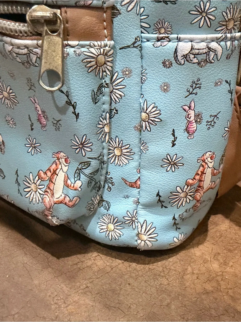 Loungefly Disney Winnie the Pooh Light Blue Floral Mini Backpack